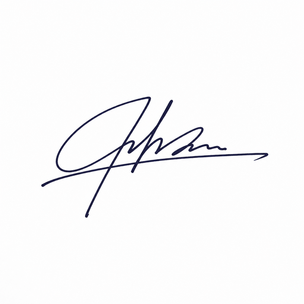 Dark handwritten signature with a white paper background before removal.