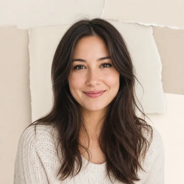 Portrait cutout with complete hair, shoulders, and clothing edges in a neutral layout.