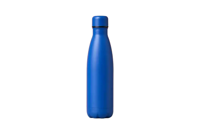 Cobalt-blue water bottle with its original background removed and ready for a white background.